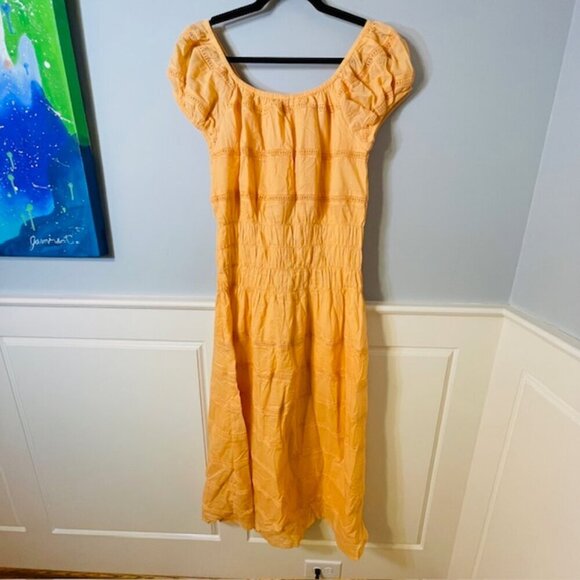 Olivia James The Label Tiered Eyelet Trim Maxi Peasant Dress NWT Size Small - Picture 4 of 10